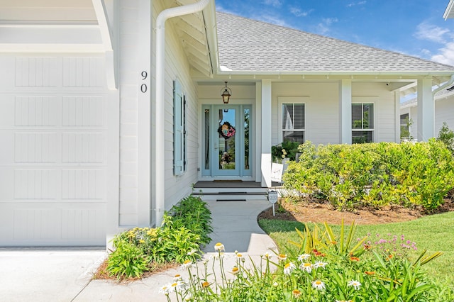 90 Basal St, Inlet Beach, FL 32461 - doorway to property with a garage and roof with shingles