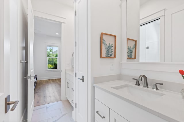 90 Basal St, Inlet Beach, FL 32461 - full bathroom featuring vanity and a shower with door