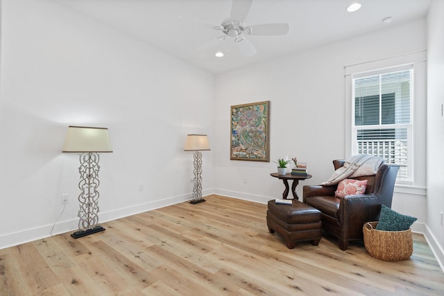 90 Basal St, Inlet Beach, FL 32461 - sitting room with wood finished floors, ceiling fan, baseboards, and recessed lighting