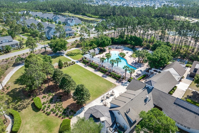 90 Basal St, Inlet Beach, FL 32461 - aerial perspective of suburban area featuring a pool