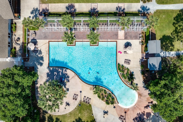 90 Basal St, Inlet Beach, FL 32461 - drone / aerial view of a pool area