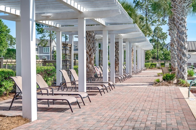 90 Basal St, Inlet Beach, FL 32461 - view of patio / terrace featuring a pergola and fence