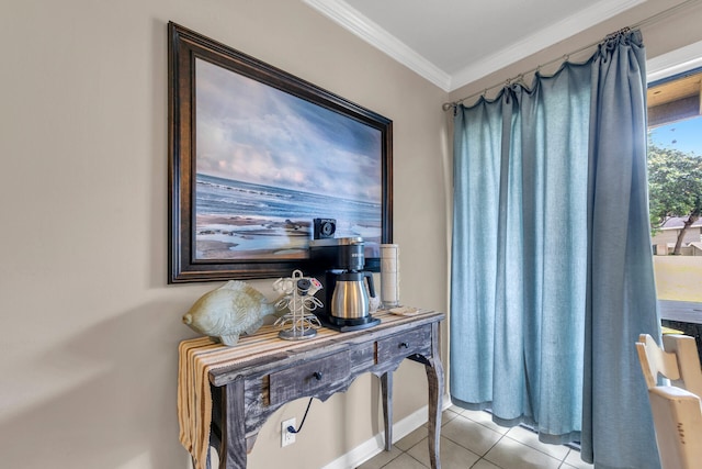 220 N Driftwood Bay Dr Unit 40A, Miramar Beach, FL 32550 - interior space with crown molding and light tile patterned floors