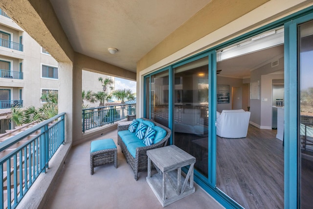 balcony with visible vents