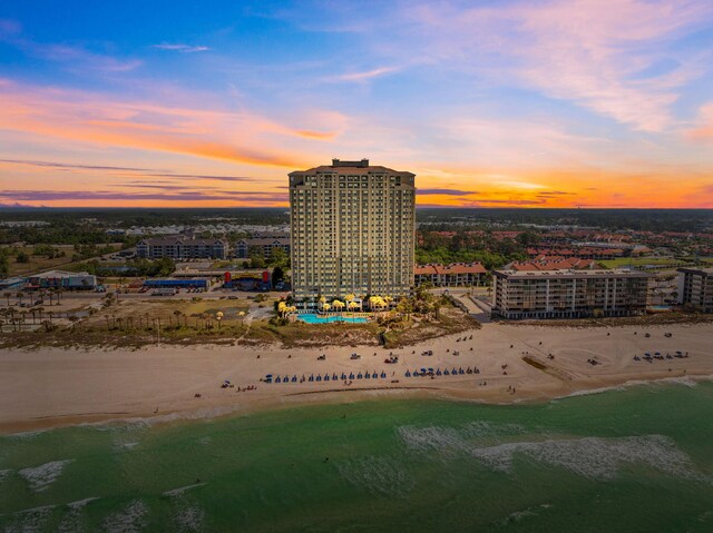 11807 Front Beach Rd # 1-309, Panama City Beach, FL 32407 - aerial view at dusk with a beach view and a water view
