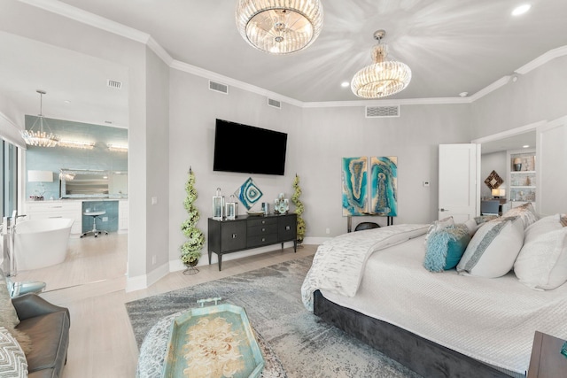 320 Harbor Blvd Unit 1201, Destin, FL 32541 - bedroom featuring visible vents and a chandelier