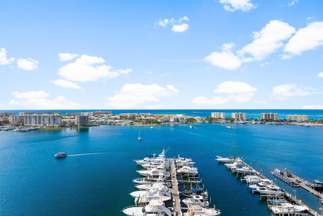 320 Harbor Blvd Unit 1201, Destin, FL 32541 - bird's eye view with a water view and a view of city