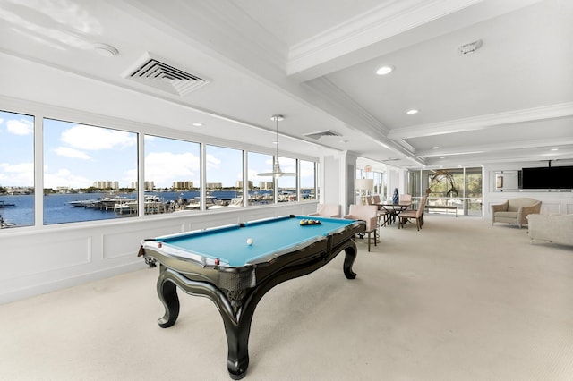320 Harbor Blvd Unit 1201, Destin, FL 32541 - playroom featuring light colored carpet, billiards, and visible vents