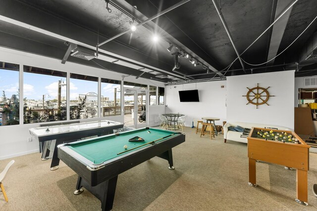 320 Harbor Blvd Unit 1201, Destin, FL 32541 - playroom with visible vents, carpet, and pool table