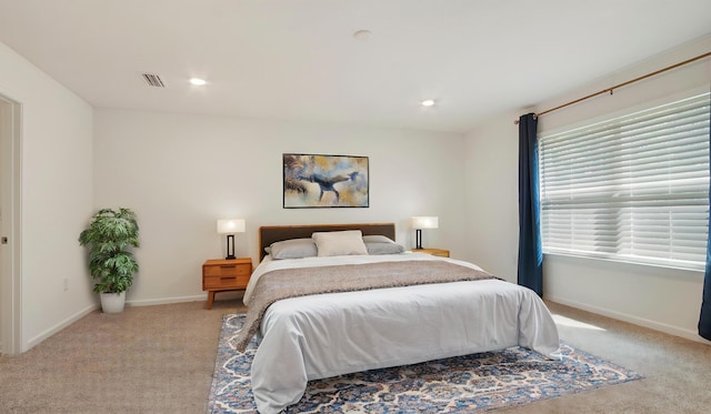 58 Eunola Ln, Freeport, FL 32439 - bedroom featuring visible vents, baseboards, recessed lighting, and carpet floors