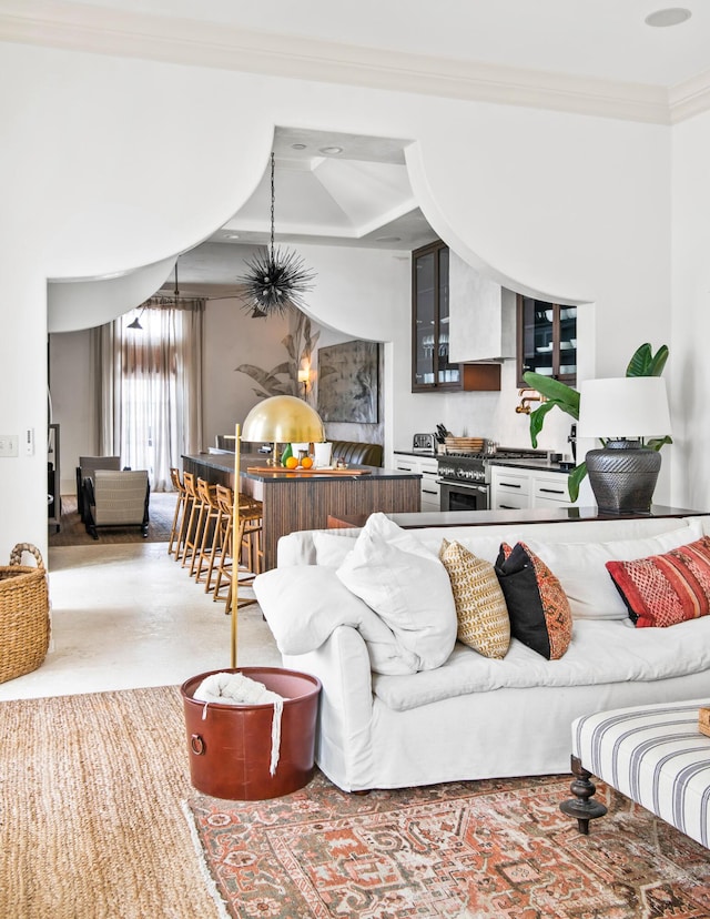 30 N Charles St, Inlet Beach, FL 32461 - living area featuring crown molding