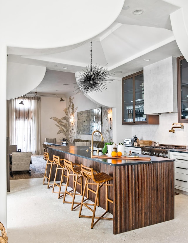 30 N Charles St, Inlet Beach, FL 32461 - bar with recessed lighting and a notable chandelier