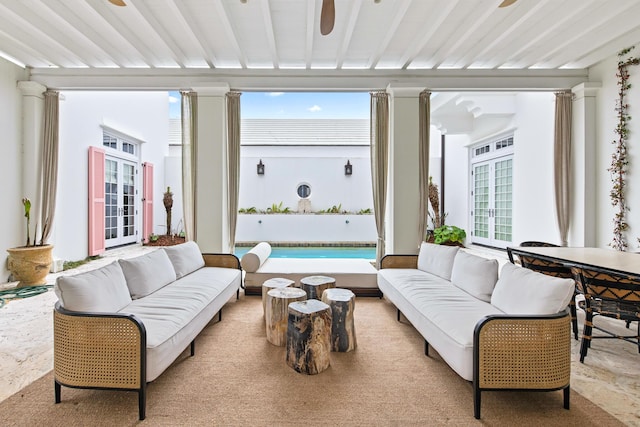 30 N Charles St, Inlet Beach, FL 32461 - sunroom / solarium featuring french doors
