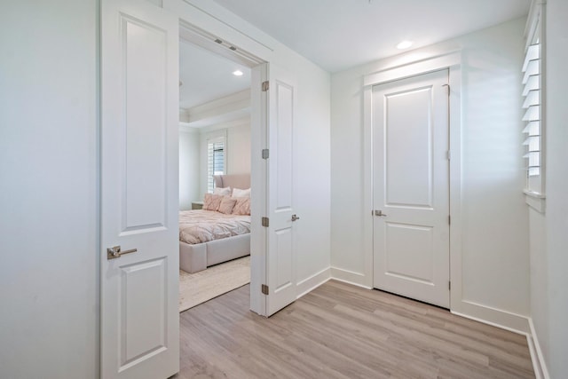 40 Cote D Azur Dr, Santa Rosa Beach, FL 32459 - hallway with baseboards, recessed lighting, and light wood-style floors
