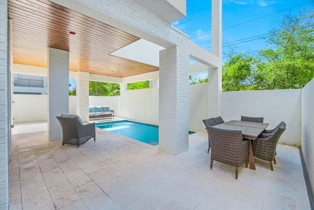 40 Cote D Azur Dr, Santa Rosa Beach, FL 32459 - view of pool with outdoor lounge area, a fenced backyard, a fenced in pool, and a patio area