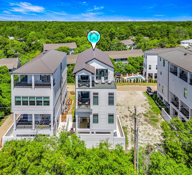 40 Cote D Azur Dr, Santa Rosa Beach, FL 32459 - aerial view with a wooded view