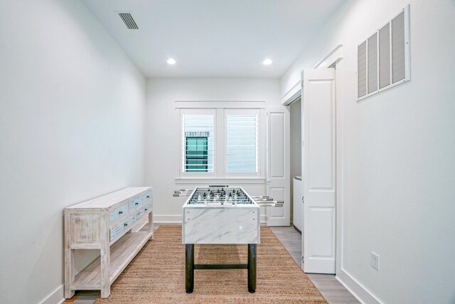 40 Cote D Azur Dr, Santa Rosa Beach, FL 32459 - game room featuring visible vents, baseboards, recessed lighting, and light wood-style floors
