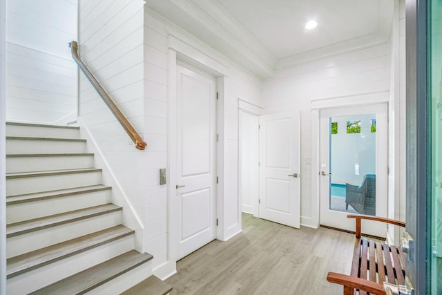 40 Cote D Azur Dr, Santa Rosa Beach, FL 32459 - entrance foyer featuring light wood-type flooring, stairway, and recessed lighting