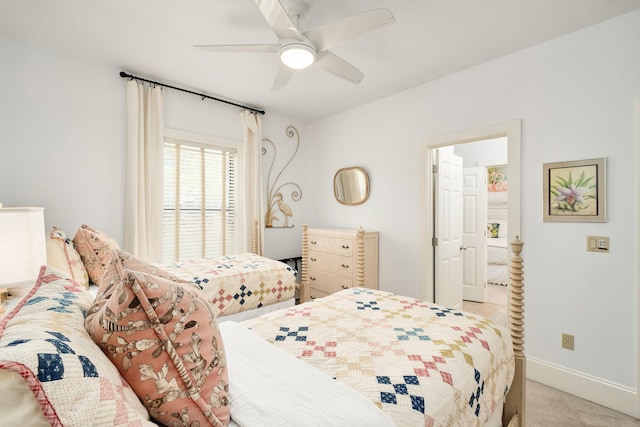 16 Kingfish St, Santa Rosa Beach, FL 32459 - bedroom featuring light colored carpet, baseboards, and a ceiling fan
