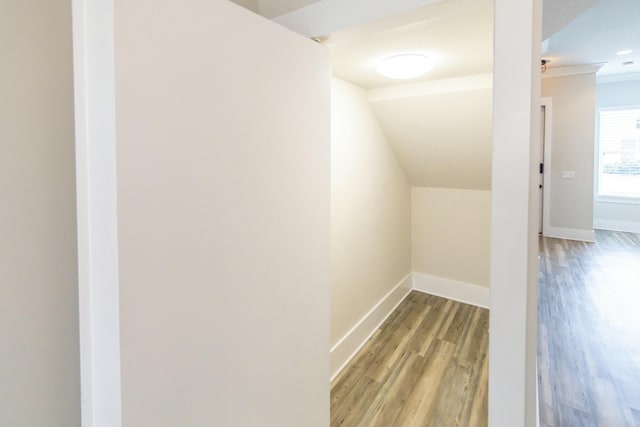bonus room featuring baseboards and wood finished floors