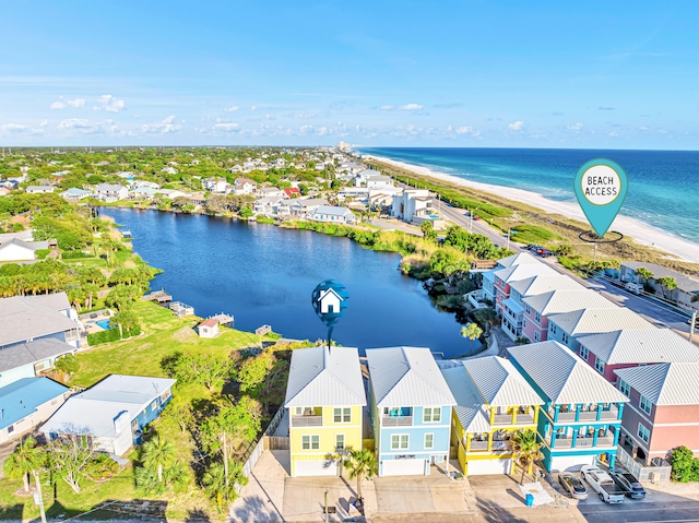 116 Riviera Dr, Panama City Beach, FL 32413 - drone / aerial view featuring a water view and a residential view