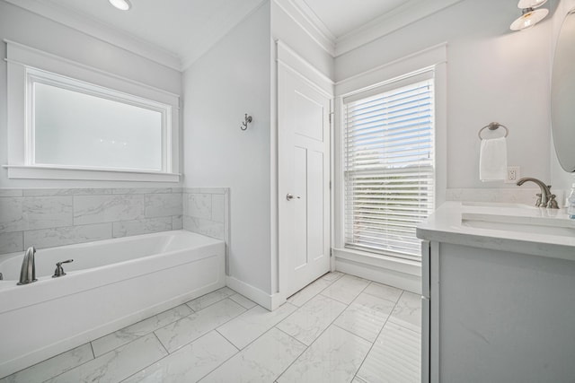 116 Riviera Dr, Panama City Beach, FL 32413 - full bath featuring plenty of natural light, marble finish floor, and crown molding