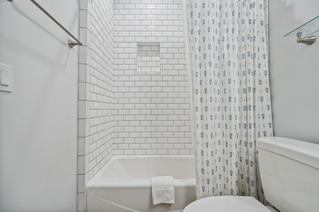 116 Riviera Dr, Panama City Beach, FL 32413 - bathroom with toilet and shower / bathtub combination with curtain