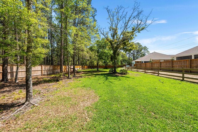 view of yard featuring a fenced backyard