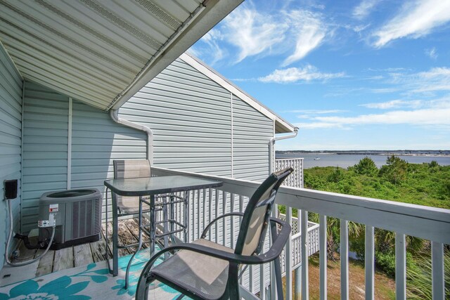 8522 Gulf Blvd Unit 20, Navarre, FL 32566 - balcony featuring a water view and cooling unit