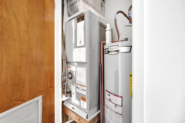 8522 Gulf Blvd Unit 20, Navarre, FL 32566 - utility room with heating unit and electric water heater
