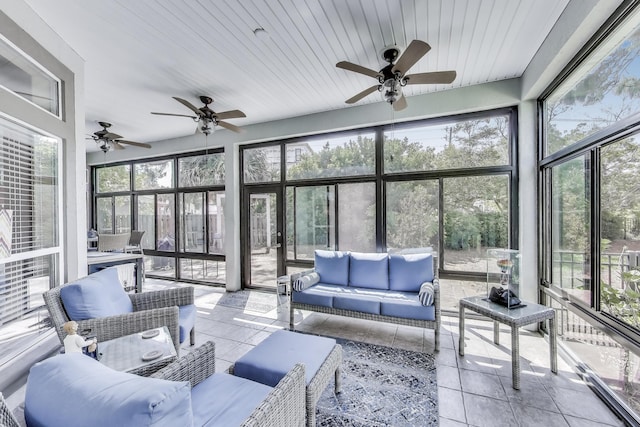 226 Talquin Cv, Destin, FL 32541 - sunroom / solarium featuring an outdoor living space and ceiling fan