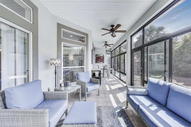 226 Talquin Cv, Destin, FL 32541 - sunroom / solarium featuring an outdoor living space and ceiling fan
