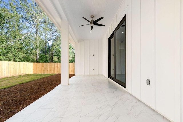 42 Central 8th St, Santa Rosa Beach, FL 32459 - view of patio / terrace featuring ceiling fan and fence
