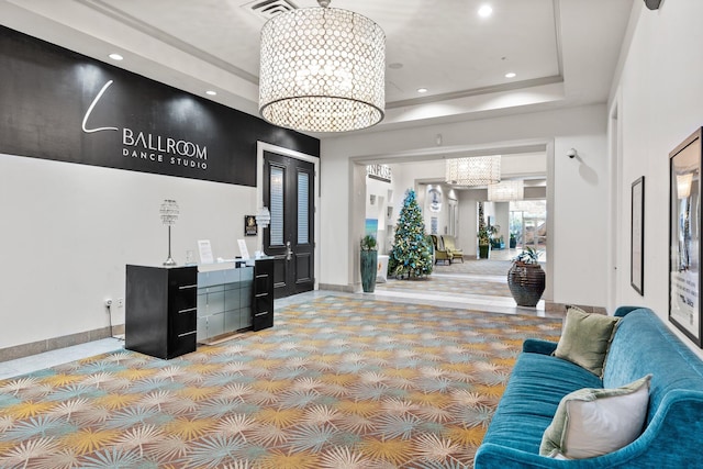 4207 Indian Bayou Trl Unit 2501, Destin, FL 32541 - reception area featuring a chandelier and visible vents