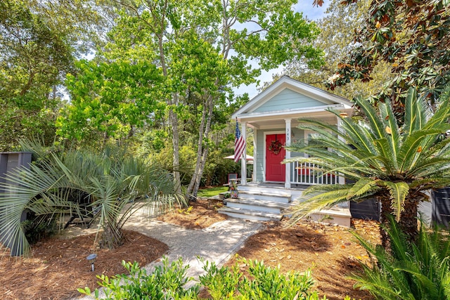 view of front of house with covered porch