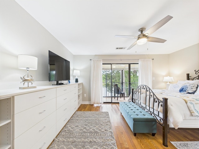 210 Southlake Ct Unit 210, Niceville, FL 32578 - bedroom with light wood finished floors, access to outside, baseboards, and ceiling fan