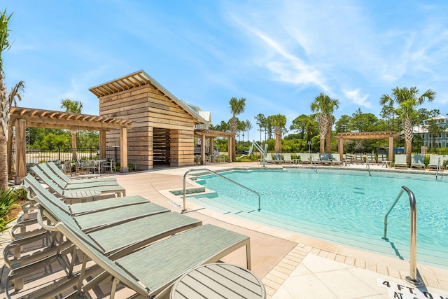 LOT39 String Lily Cv, Santa Rosa Beach, FL 32459 - community pool with a pergola and a patio area