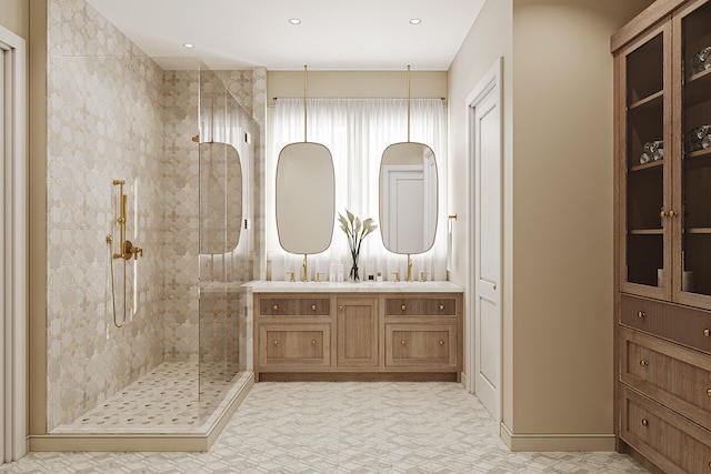LOT39 String Lily Cv, Santa Rosa Beach, FL 32459 - bathroom featuring a tile shower and vanity