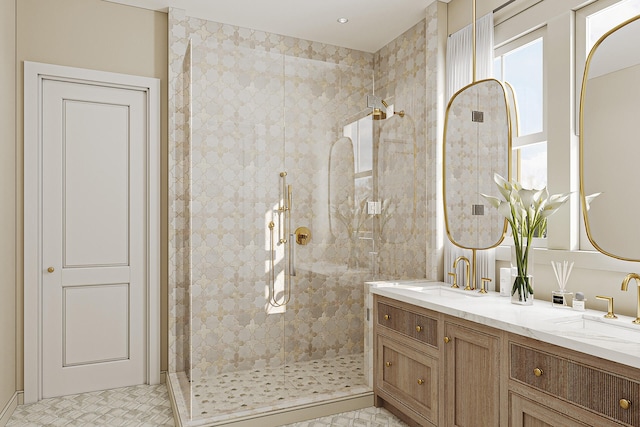 LOT39 String Lily Cv, Santa Rosa Beach, FL 32459 - bathroom with a walk in shower and double vanity