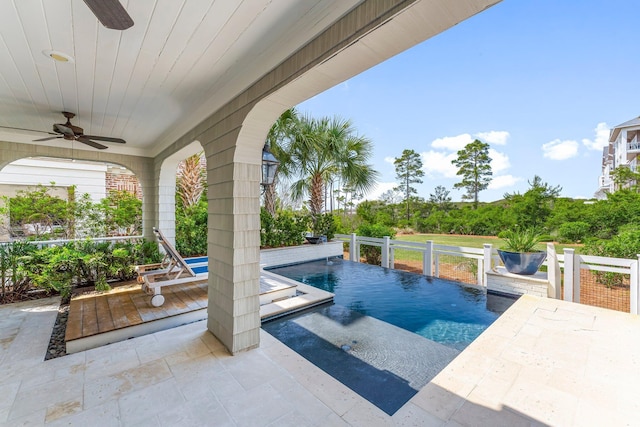 98 Compass Point Way, Inlet Beach, FL 32461 - swimming pool with a ceiling fan and a patio area