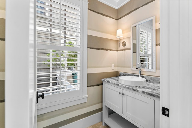 98 Compass Point Way, Inlet Beach, FL 32461 - bathroom featuring healthy amount of natural light, vanity, and baseboards