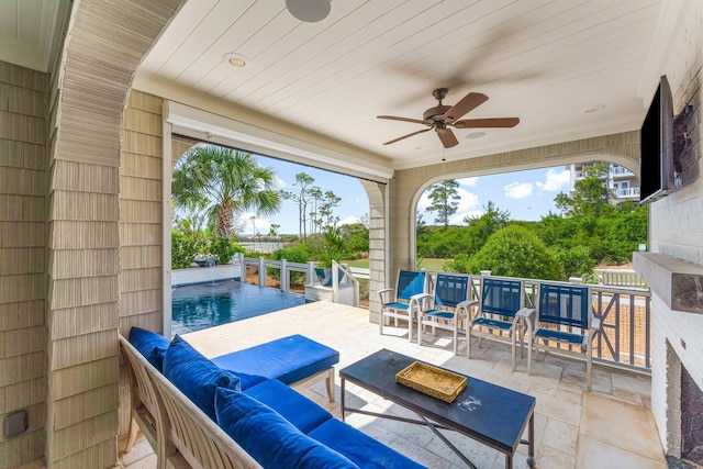 98 Compass Point Way, Inlet Beach, FL 32461 - view of patio with outdoor lounge area and ceiling fan