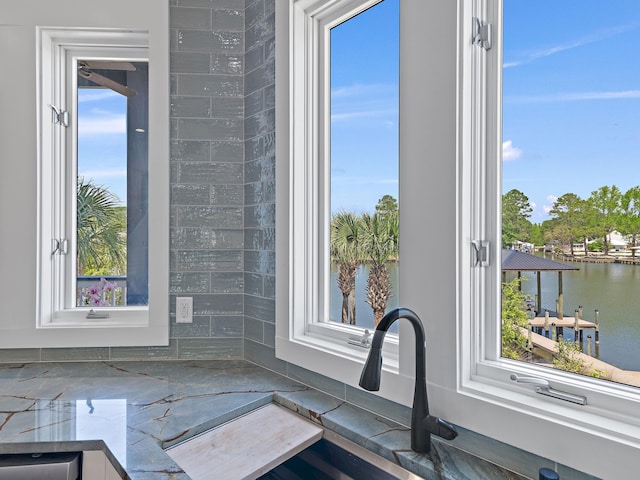 182 My Way, Santa Rosa Beach, FL 32459 - details featuring a water view and tasteful backsplash