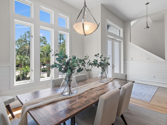 182 My Way, Santa Rosa Beach, FL 32459 - dining space with wood finished floors and a wainscoted wall