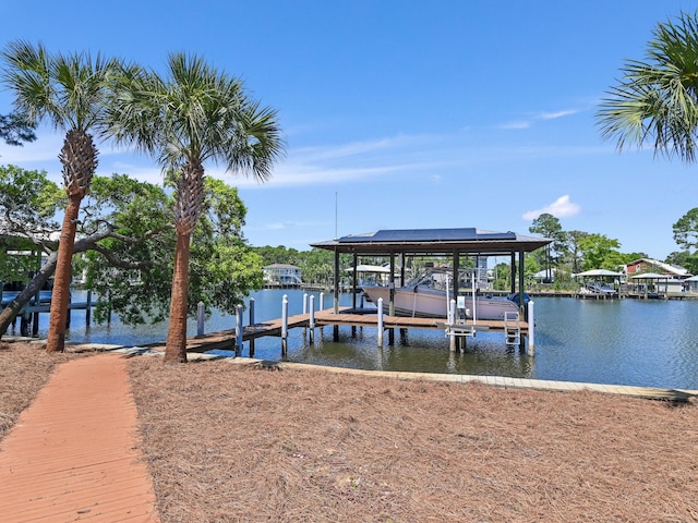 182 My Way, Santa Rosa Beach, FL 32459 - dock area with a water view and boat lift