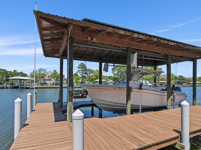 182 My Way, Santa Rosa Beach, FL 32459 - dock area with boat lift and a water view