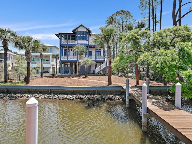 182 My Way, Santa Rosa Beach, FL 32459 - back of house with a water view and a balcony