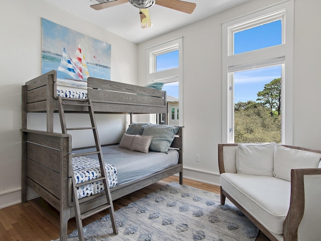 182 My Way, Santa Rosa Beach, FL 32459 - bedroom with ceiling fan and wood finished floors