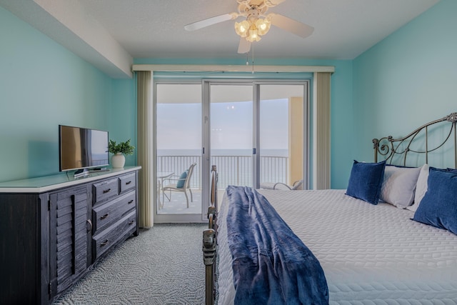 17545 Front Beach Rd Unit 1507, Panama City Beach, FL 32413 - carpeted bedroom featuring access to outside and ceiling fan