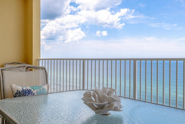 17545 Front Beach Rd Unit 1507, Panama City Beach, FL 32413 - balcony featuring a water view and outdoor dining area